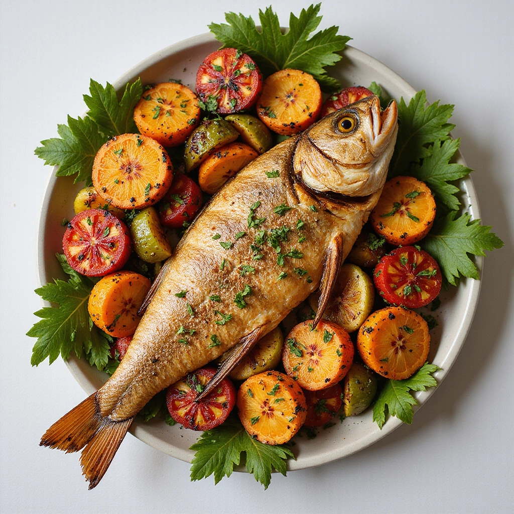 Easy Vietnamese Grilled Fish (Nuong Ca) - Step 6: Arrange the Platter