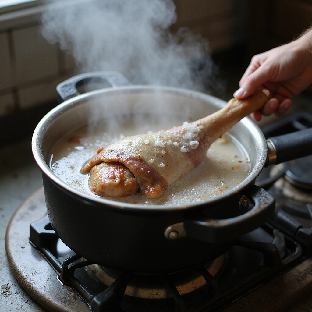 How to Cook Banh Canh Gio Heo: Vietnamese Pork Leg Noodle Soup - Step 1: Prepare the Pork Leg