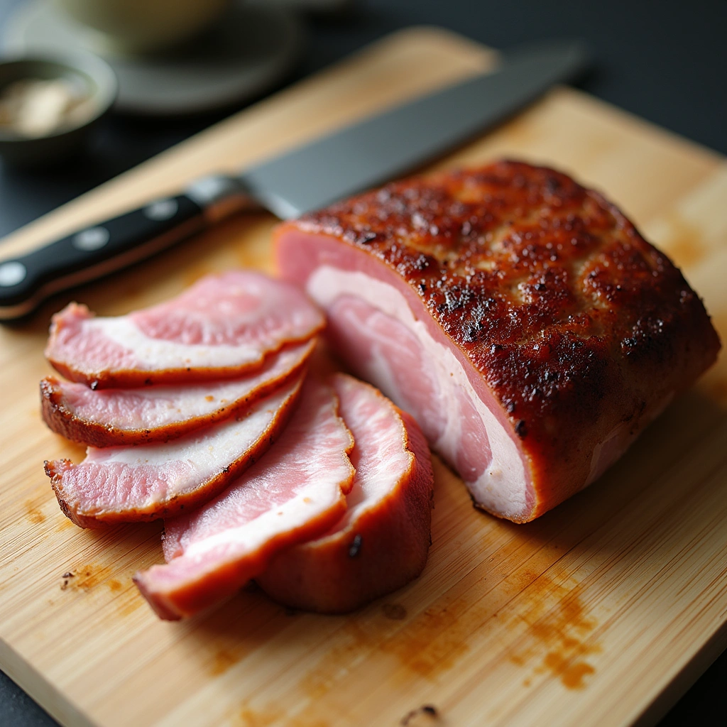 How to Cook Banh Canh Gio Heo: Vietnamese Pork Leg Noodle Soup - Step 5: Slice the Pork