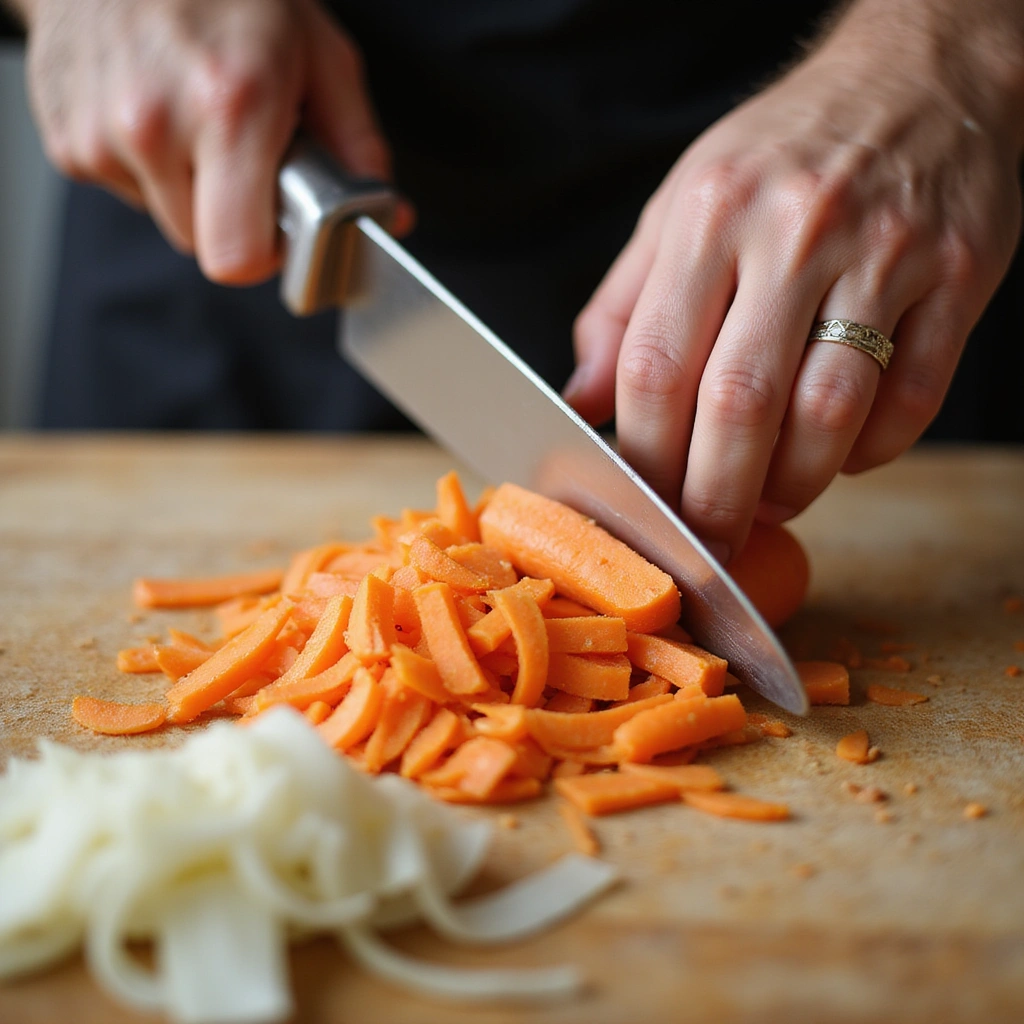 How to Make Bahn Mi Stuffing for Authentic Vietnamese Sandwich - Step 2: Julienne the Vegetables