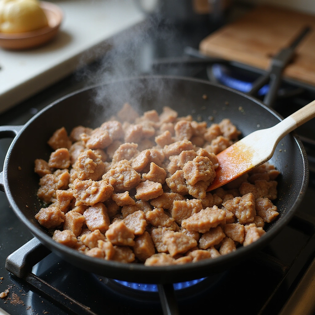 How to Make Bahn Mi Stuffing for Authentic Vietnamese Sandwich - Step 3: Sauté the Pork