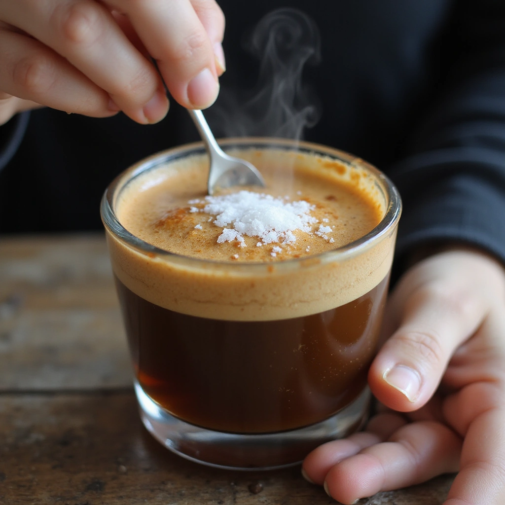 How to Make Vietnamese Salt Coffee at Home - Step 4: Mix in Salt