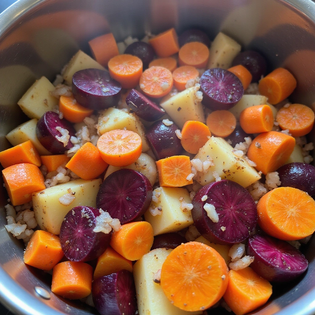Traditional Vietnamese Beetroot Soup Recipe - Step 3: Add Vegetables