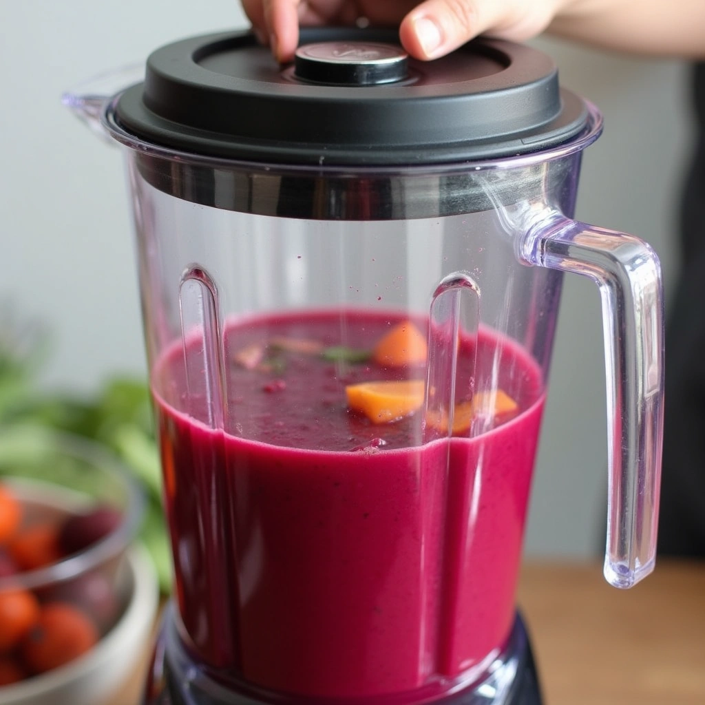 Traditional Vietnamese Beetroot Soup Recipe - Step 5: Blend the Soup