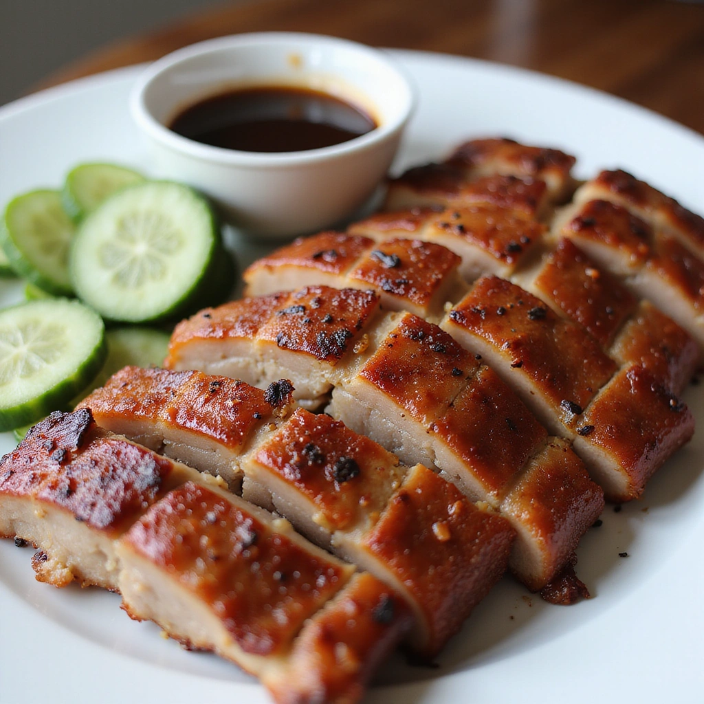 Traditional Vietnamese Roasted Pork (Heo Quay) Recipe - Step 8: Slice and Serve