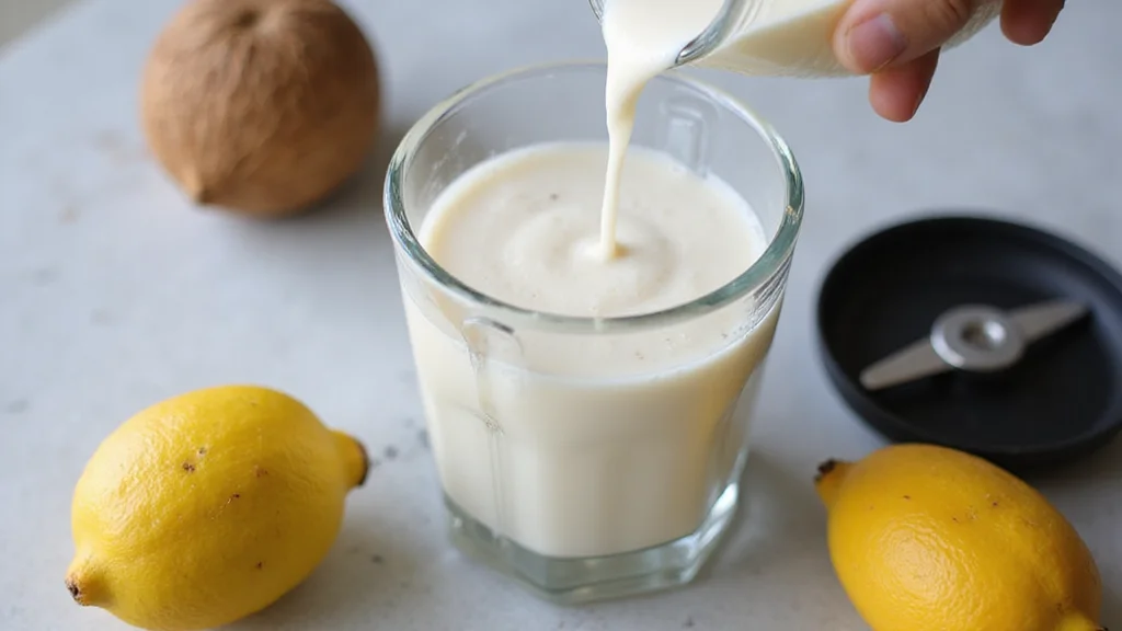 4-Fruit Smoothie Recipe - Strawberry, Banana, Mango, and Pineapple Blend - Step 2: Add Liquid to Blender