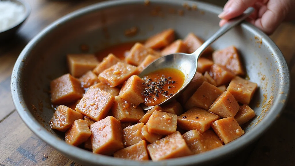 Bánh Chưng Recipe - Traditional Vietnamese Sticky Rice Cake for Lunar New Year - Step 2: Marinate the Pork