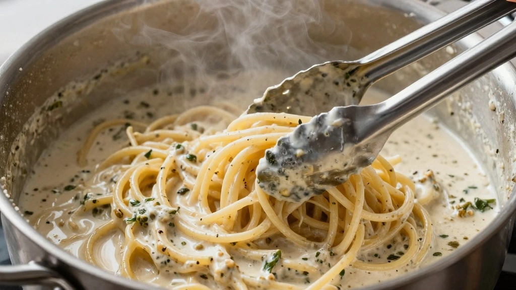 Creamy Garlic Spaghetti (One-Pot Family Favorite) - Step 5: Combine Pasta and Sauce 1