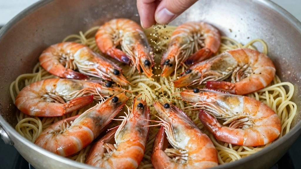 Garlic Butter Shrimp Pasta (Dinner in 15 Min) - Step 6: Add Shrimp and Season 1