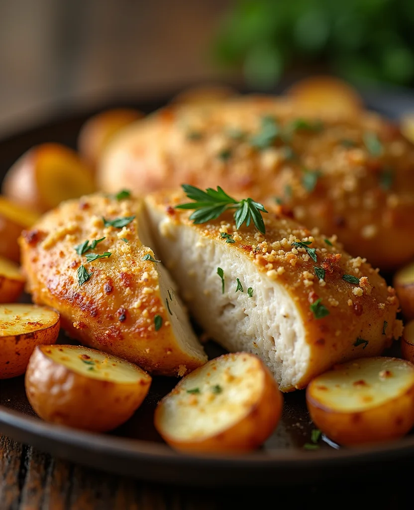 Garlic Parmesan Chicken and Potatoes (One-Pan Dinner) - Step 2: Season the Chicken 1