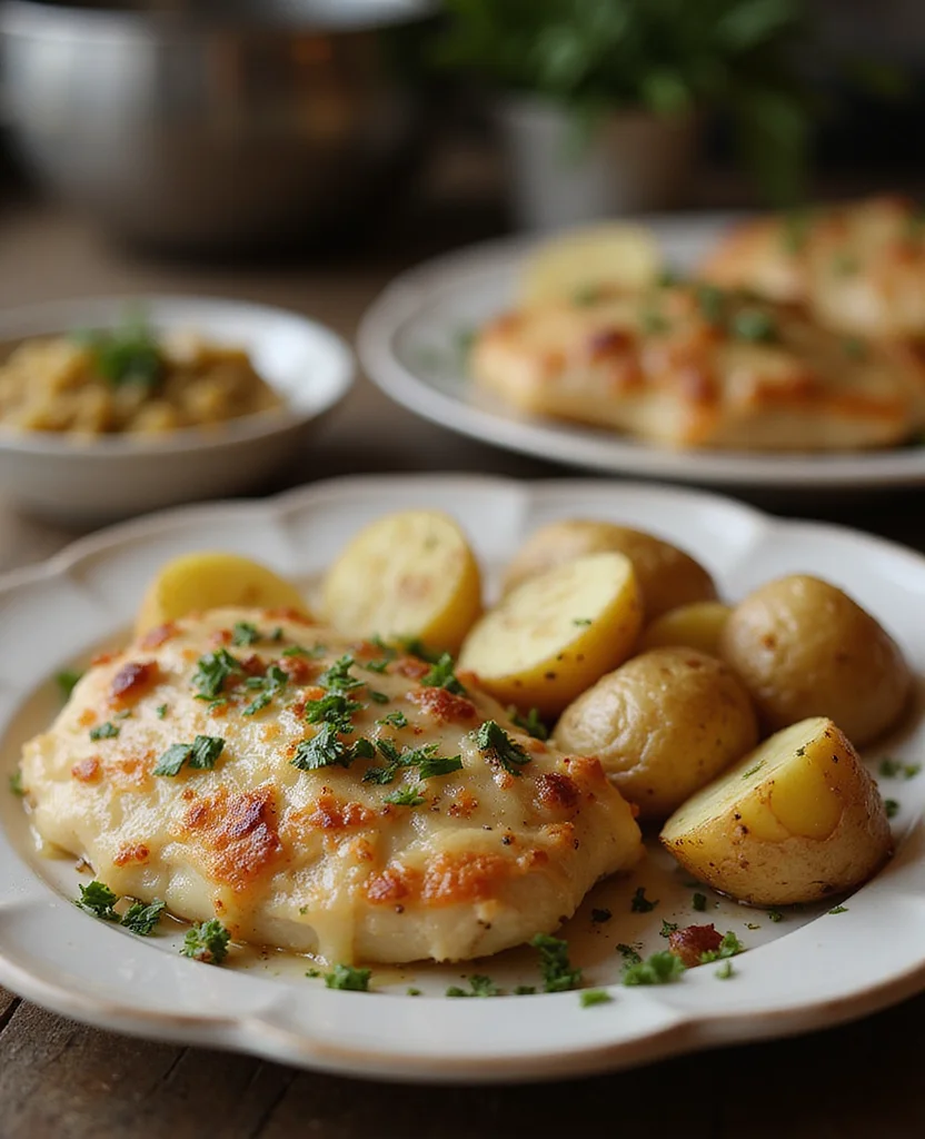 Garlic Parmesan Chicken and Potatoes (One-Pan Dinner) - Step 5: Cook the Potatoes 1