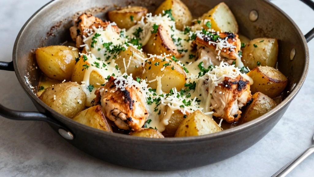 Garlic Parmesan Chicken and Potatoes (One-Pan Dinner) - Step 8: Add Parmesan and Serve 1