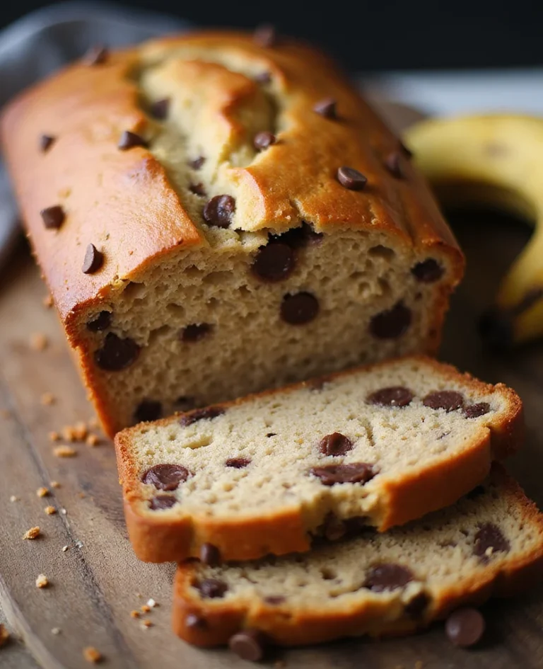 Moist Chocolate Chip Banana Bread (3-Ingredient Hack!)