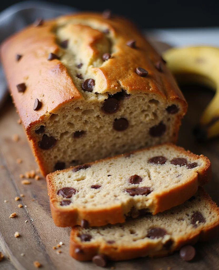Moist Chocolate Chip Banana Bread (3-Ingredient Hack!)