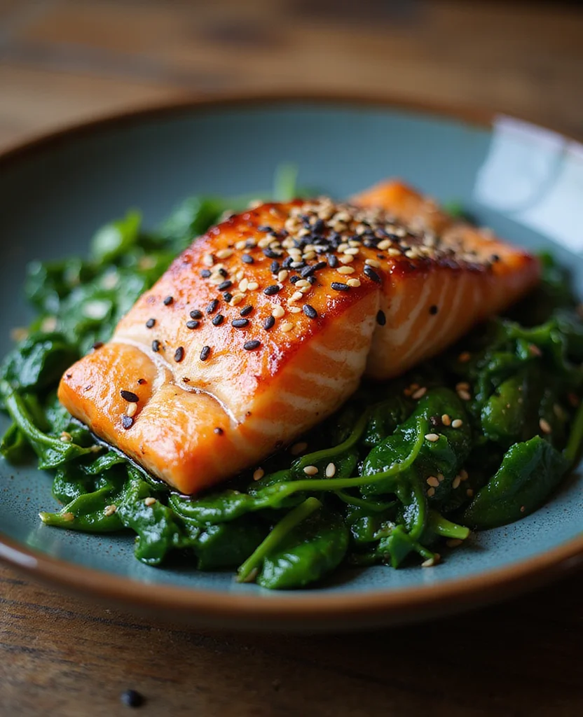 Seared Salmon on Spinach (15-Min Japanese Dinner) - Step 1: Prepare Ingredients 1