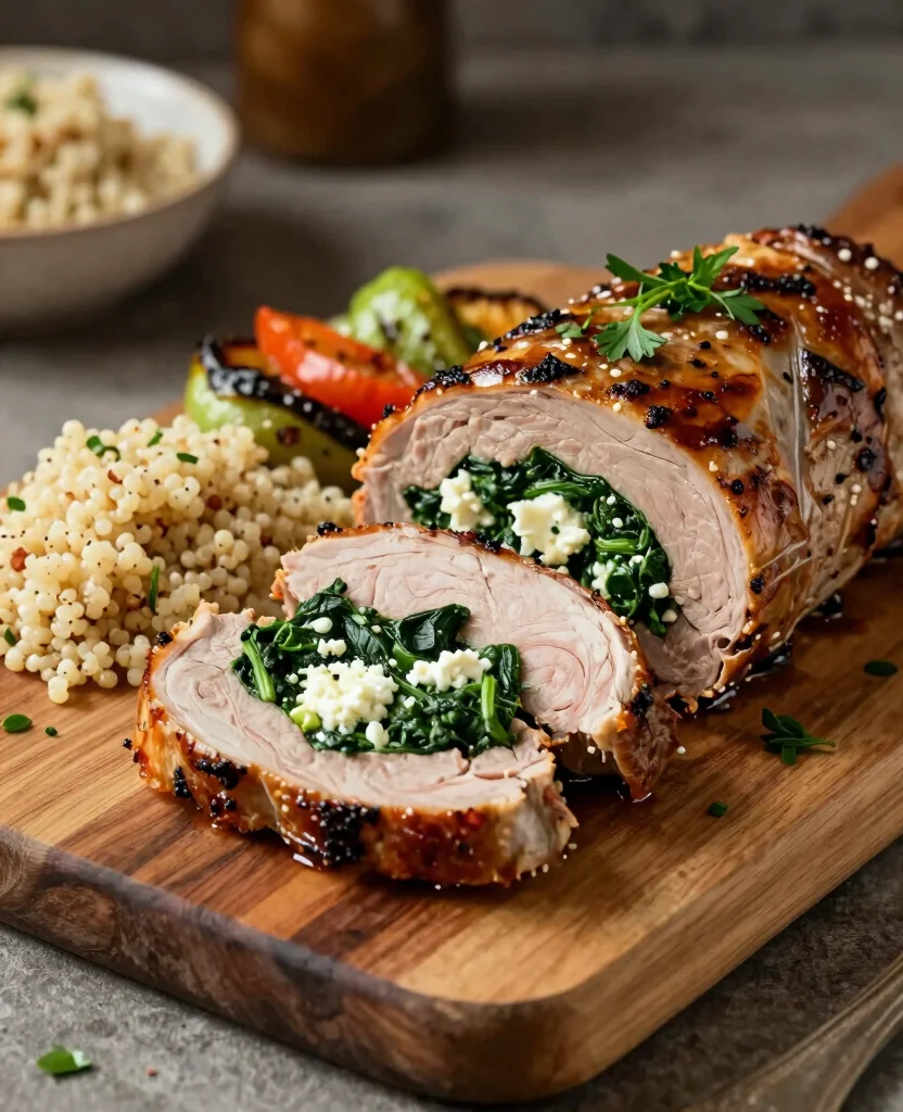 10 Best Slow Cooker Pork Tenderloin Recipes - 8. Mediterranean Stuffed Pork Tenderloin 1