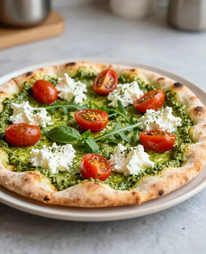 10 Creative Naan Pizza Recipes for a Fast Dinner - 5. Pesto and Goat Cheese Naan Pizza 1