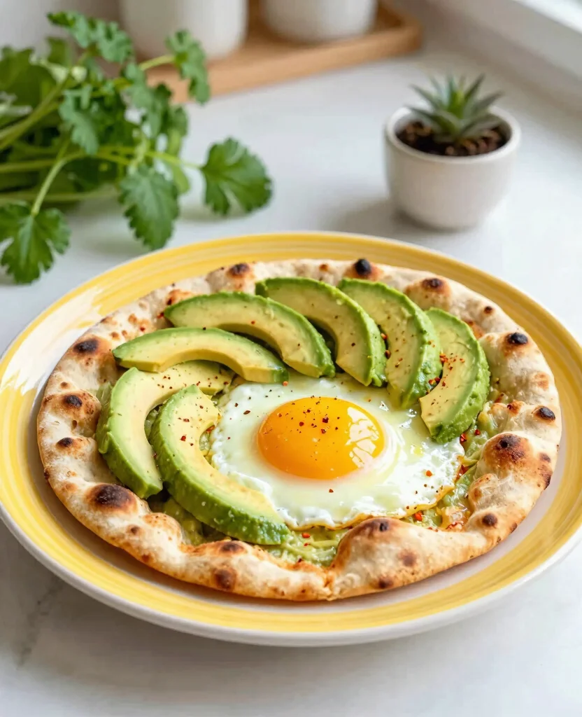 10 Creative Naan Pizza Recipes for a Fast Dinner - 6. Egg and Avocado Breakfast Naan Pizza 1