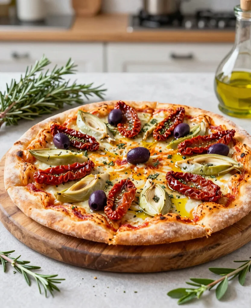 10 Gourmet Pizza Recipes to Make at Home - 3. Mediterranean Veggie Pizza 1