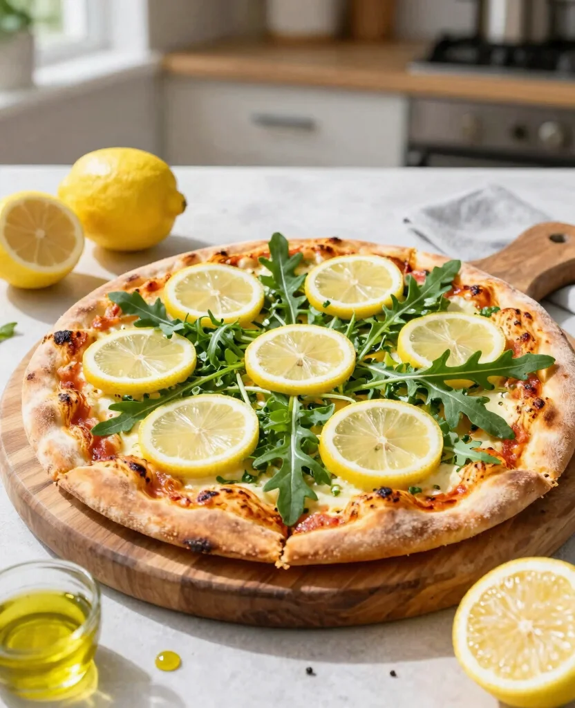 10 Gourmet Pizza Recipes to Make at Home - 7. Lemon and Arugula Pizza 1