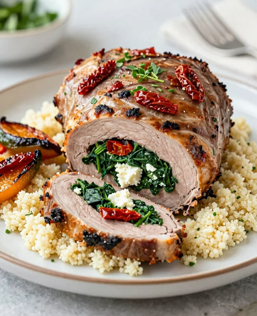 12 Easy Pork Tenderloin Recipes for Busy Weeknights - 9. Mediterranean Stuffed Pork Tenderloin 1