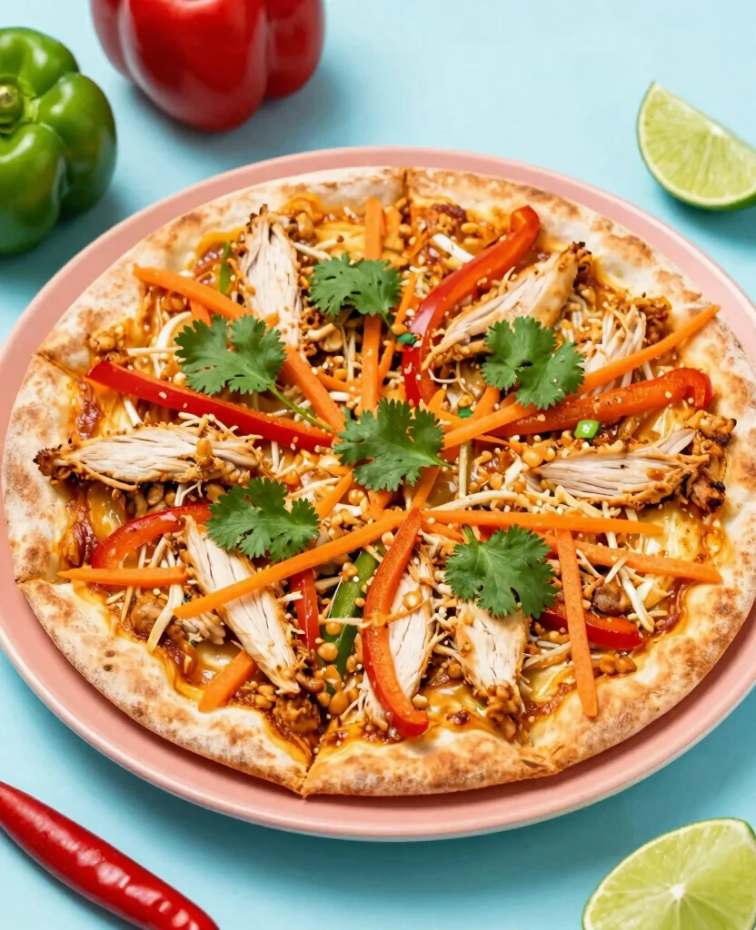 12 Quick and Easy Flatbread Pizza Ideas for Busy Weeknights - 9. Thai Chicken Flatbread Pizza 1