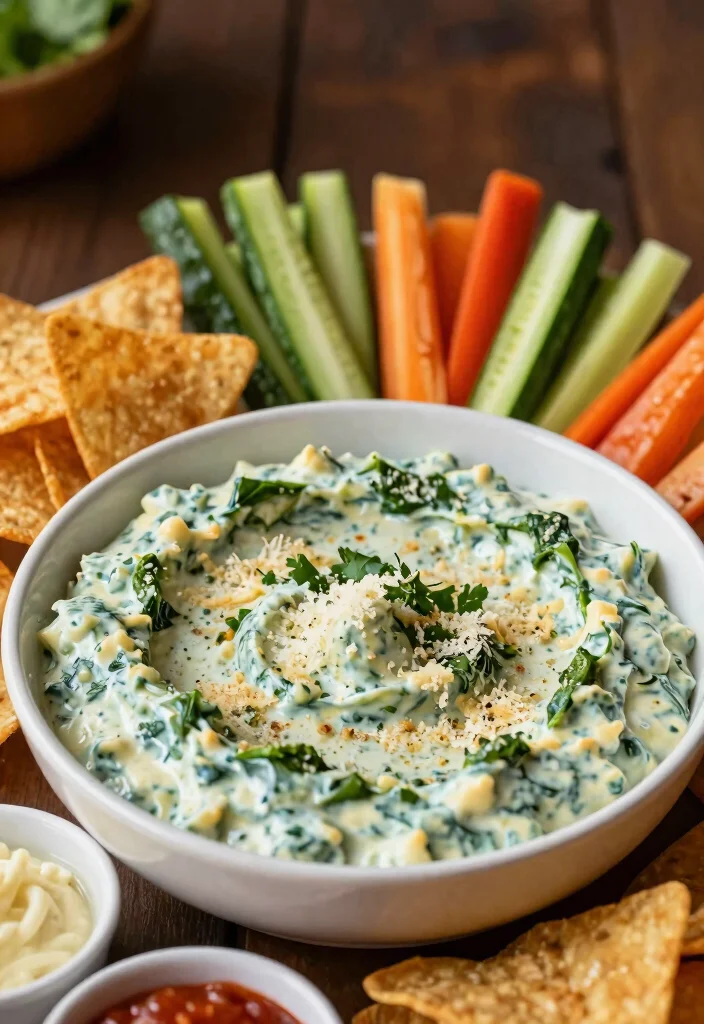 13 Creamy and Cheesy Pizza Dip Recipes Everyone Loves - 2. Spinach and Artichoke Pizza Dip 1