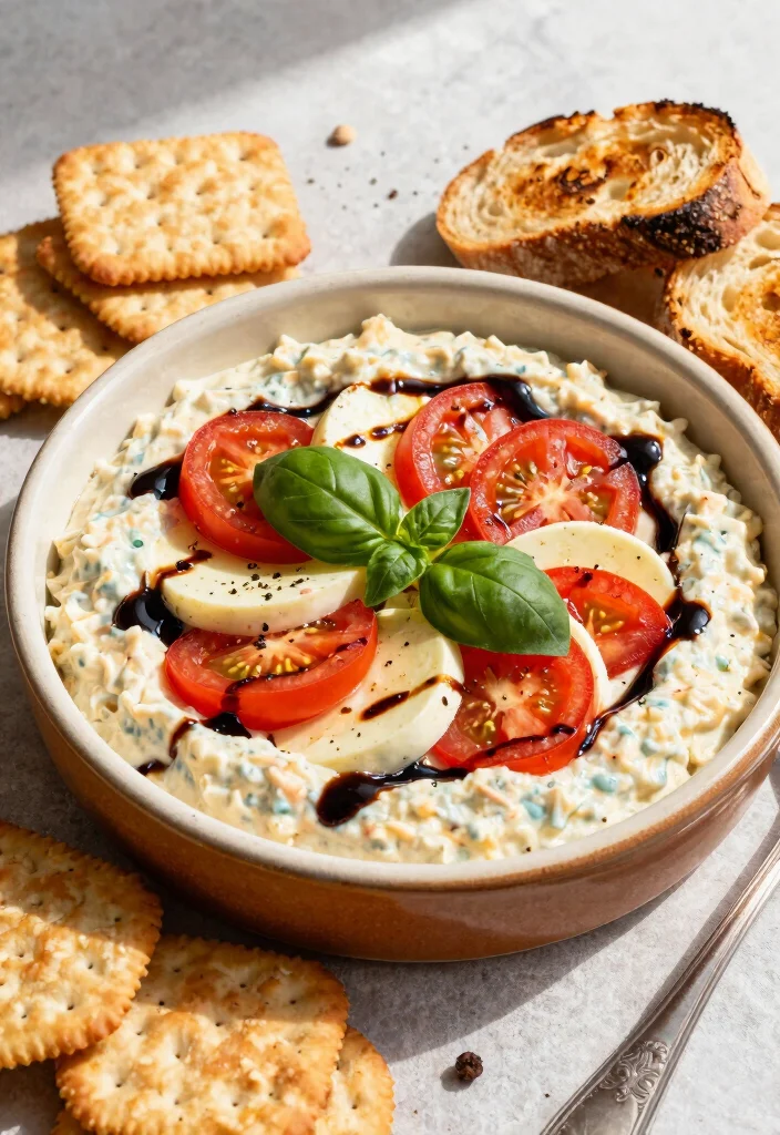 13 Creamy and Cheesy Pizza Dip Recipes Everyone Loves - 8. Caprese Pizza Dip 1