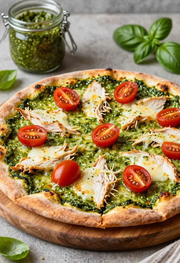 13 Fun Pizza Recipes to Make Cooking More Exciting - 5. Pesto Chicken Pizza 1