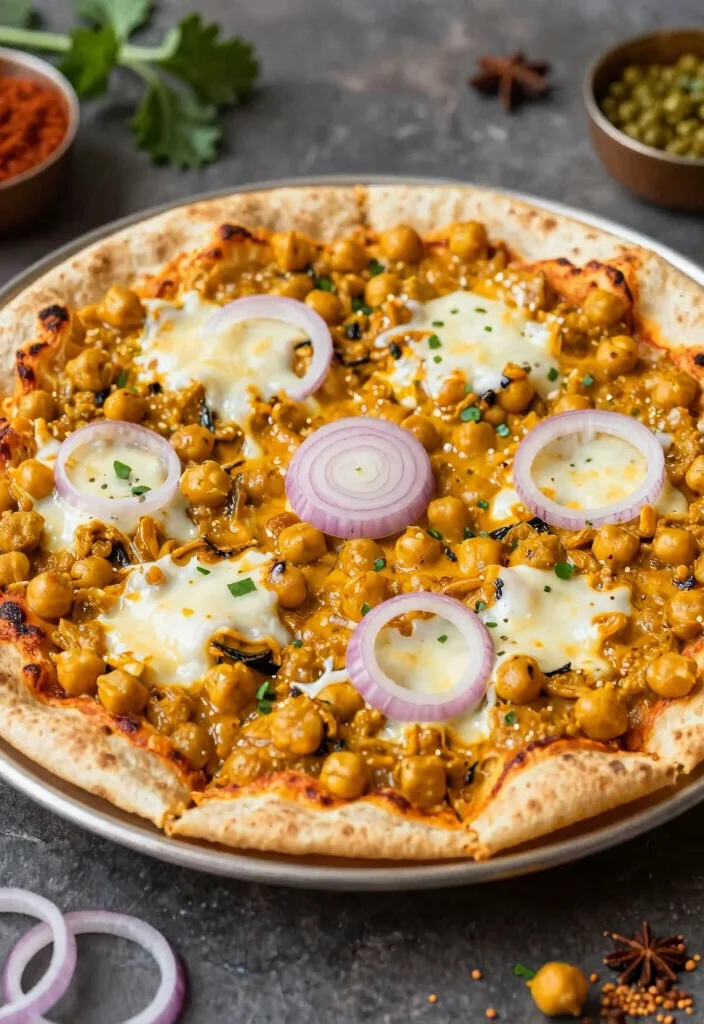 13 Roti Pizza Recipes with a Fun Fusion Twist - 11. Curry Chickpea Roti Pizza 1