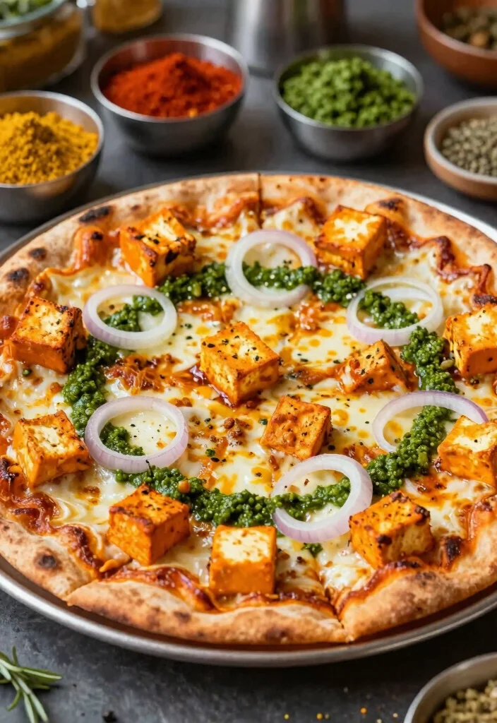 13 Roti Pizza Recipes with a Fun Fusion Twist - 2. Spicy Paneer Roti Pizza 1