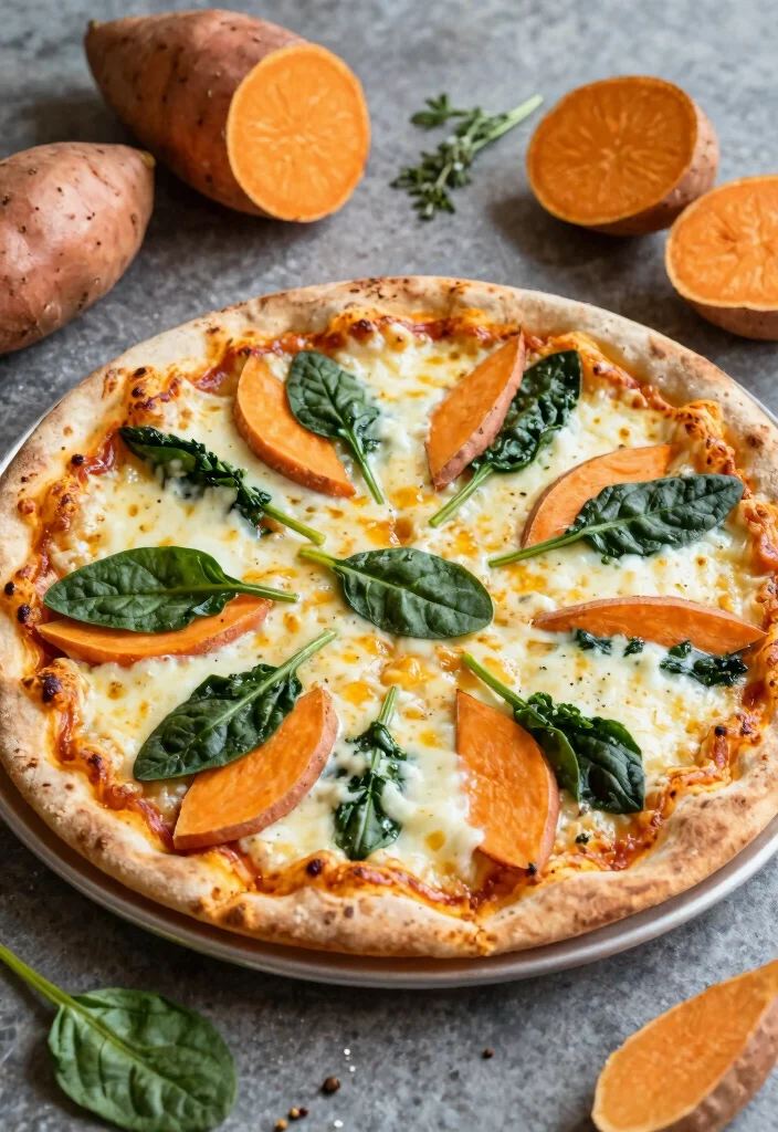 13 Roti Pizza Recipes with a Fun Fusion Twist - 5. Sweet Potato and Spinach Roti Pizza 1