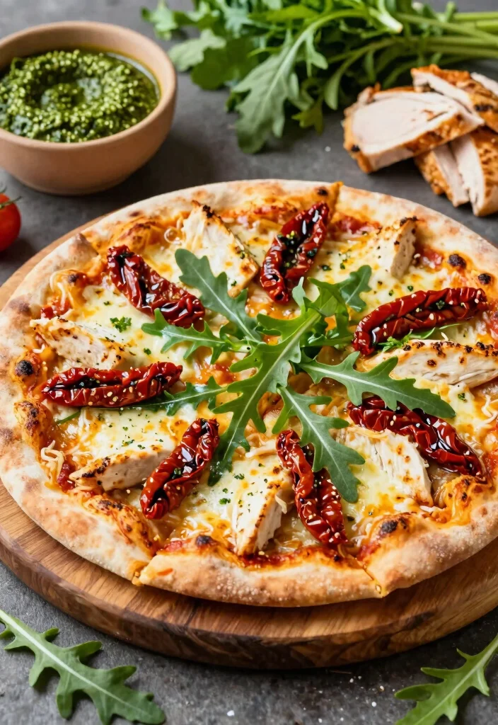 13 Tortilla Pizza Recipes Ready in Minutes - 12. Pesto Chicken Tortilla Pizza 1