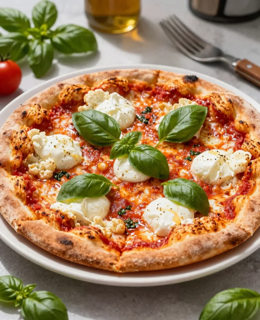 14 Fresh and Light Summer Pizza Recipes - 10. Margherita Cauliflower Pizza 1