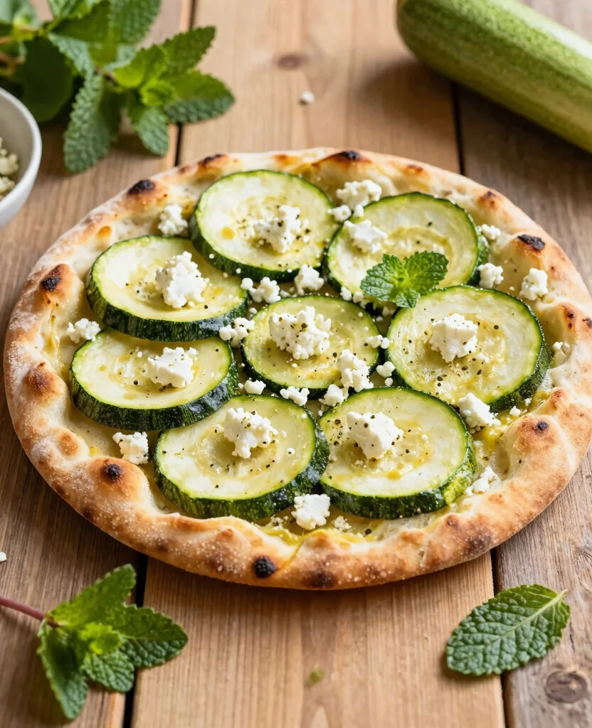 14 Fresh and Light Summer Pizza Recipes - 2. Zucchini and Feta Flatbread 1
