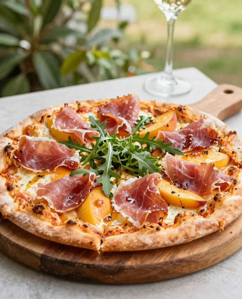 14 Fresh and Light Summer Pizza Recipes - 3. Grilled Peach and Prosciutto Pizza 1