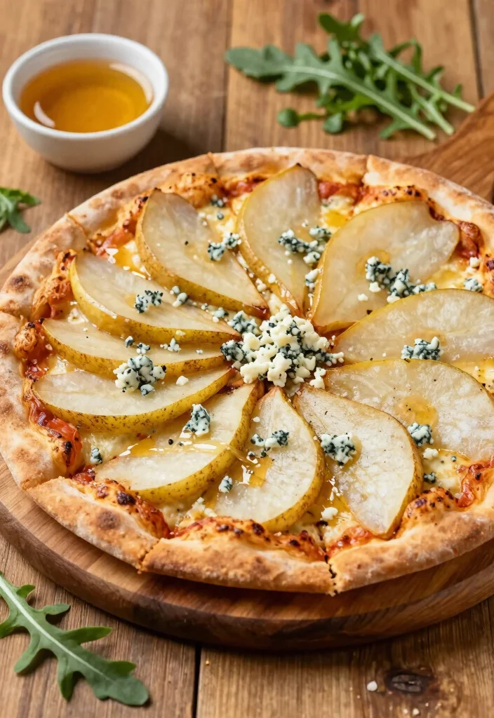 14 Potato Pizza Recipes That Are Comforting & Unique - 10. Potato Pizza with Blue Cheese and Pear 1