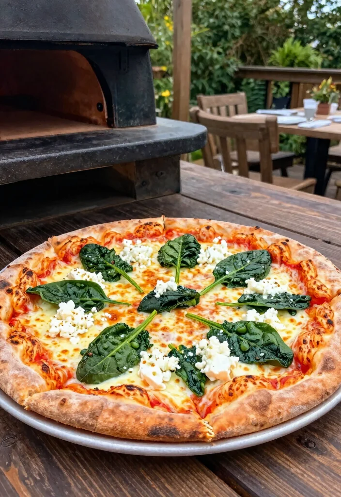 15 Blackstone Pizza Oven Recipes for Outdoor Cooking - 11. Spinach and Feta Pizza 1