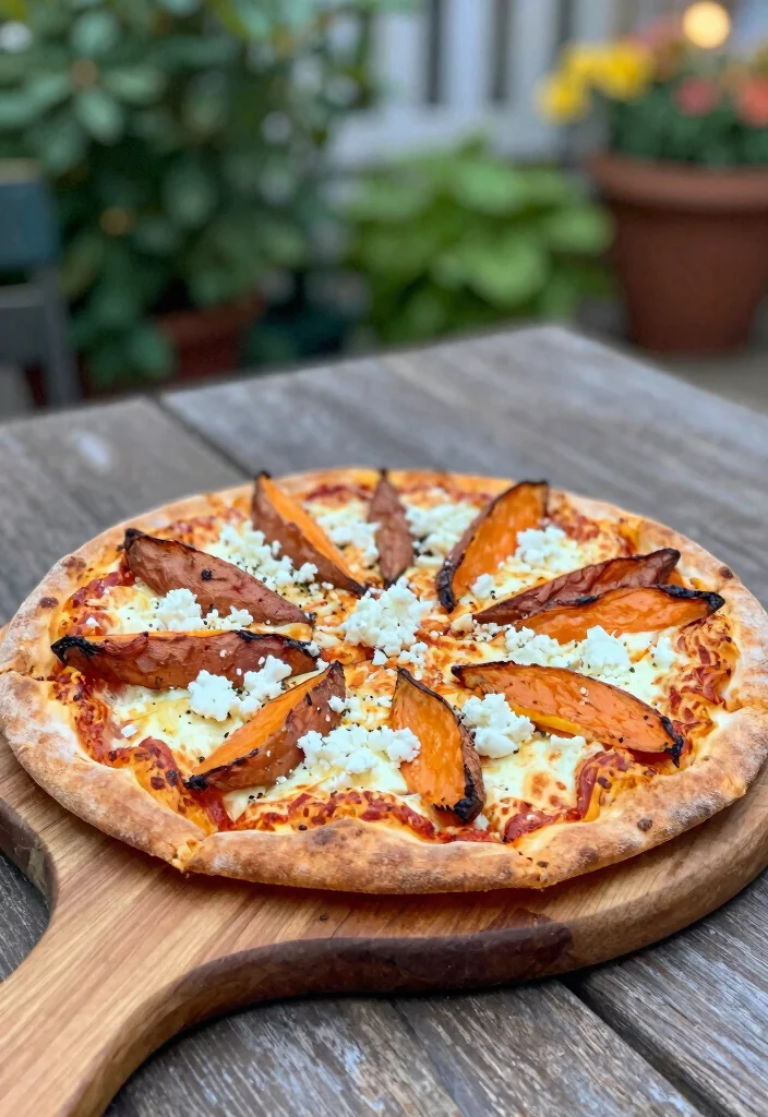 15 Blackstone Pizza Oven Recipes for Outdoor Cooking - 12. Sweet Potato and Goat Cheese Pizza 1