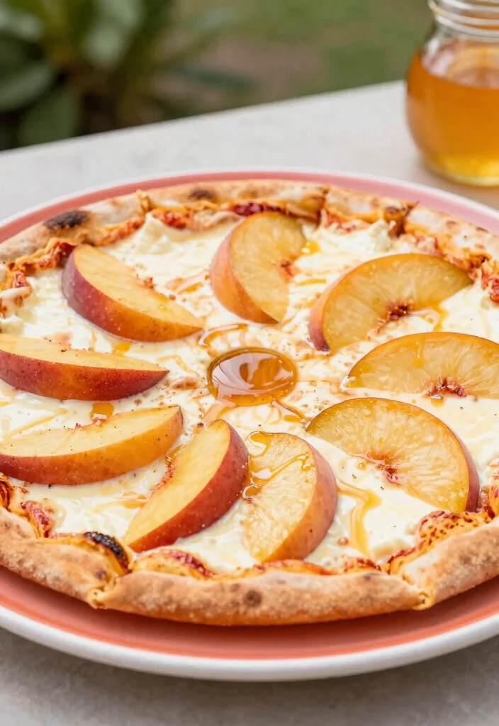 15 Blackstone Pizza Oven Recipes for Outdoor Cooking - 15. Peaches and Cream Dessert Pizza 1