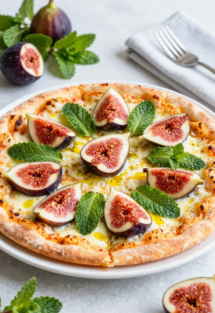 15 Fig Pizza Recipes with Sweet & Savory Flavor - 10. Fig and Mint Salad Pizza 1