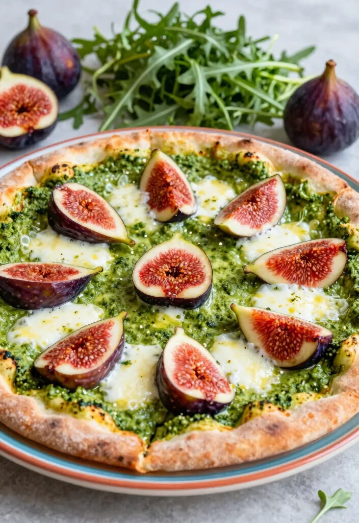 15 Fig Pizza Recipes with Sweet & Savory Flavor - 7. Fig and Arugula Pesto Pizza 1