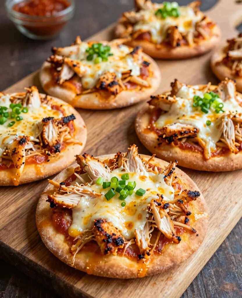 15 Fun Mini Pizza Recipes for Parties and Kids - 12. BBQ Chicken Mini Pizzas 1