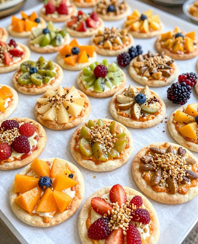 15 Fun Mini Pizza Recipes for Parties and Kids - 14. Fruit and Nut Mini Pizzas 1