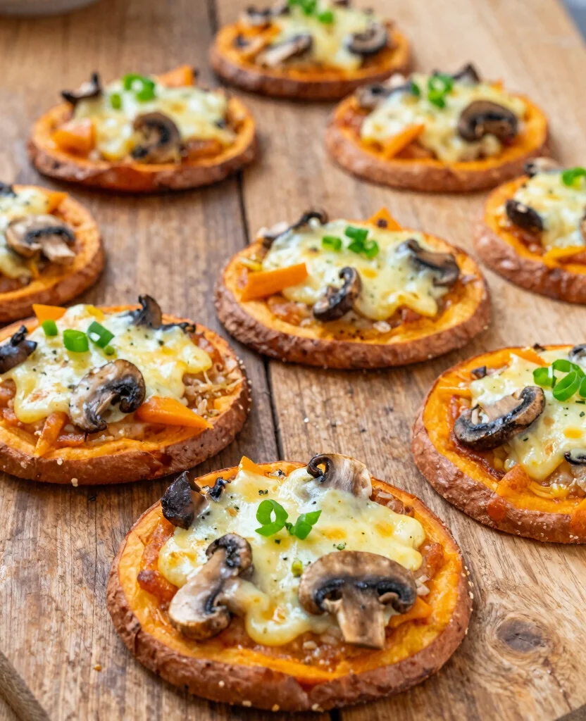 15 Fun Mini Pizza Recipes for Parties and Kids - 5. Sweet Potato Mini Pizzas 1