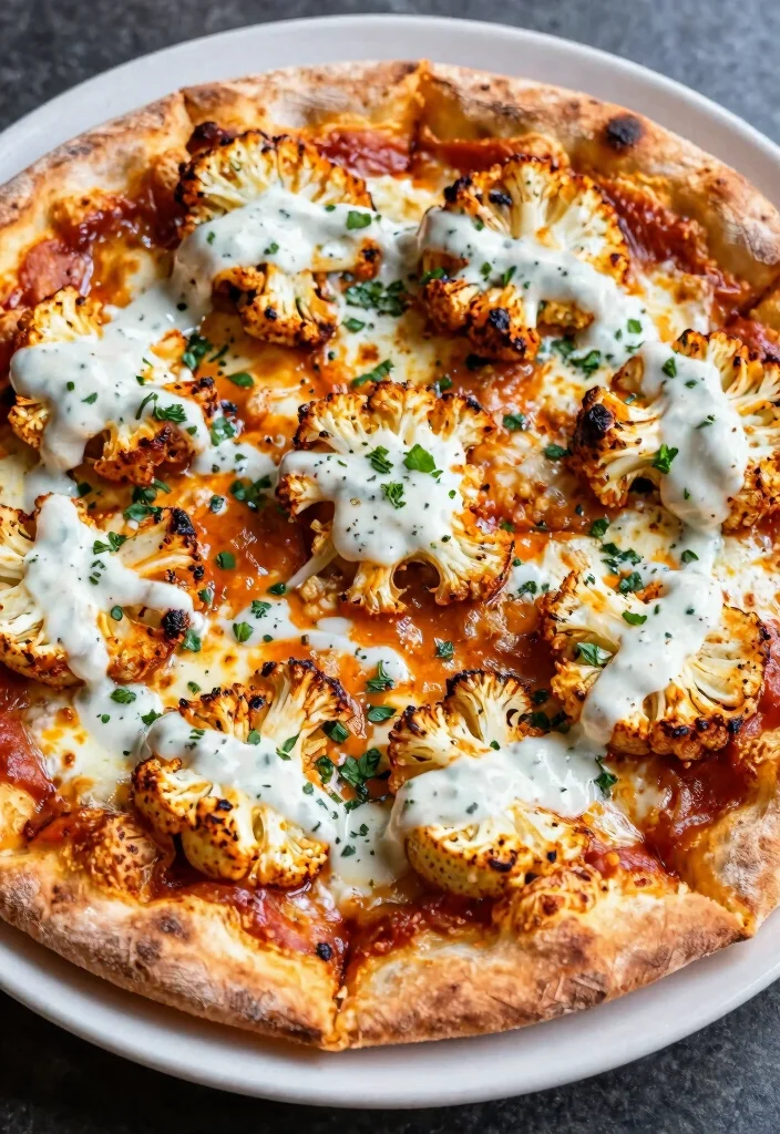 16 Flatbread Pizza Recipes for Quick and Easy Meals - 11. Buffalo Cauliflower Flatbread Pizza 1