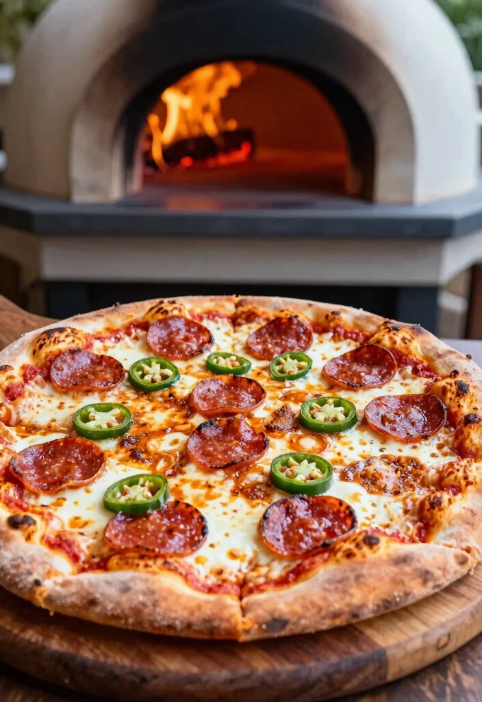 16 Outdoor Pizza Oven Recipes Perfect for Summer Cooking - 2. Pepperoni and Jalapeño Pizza 1