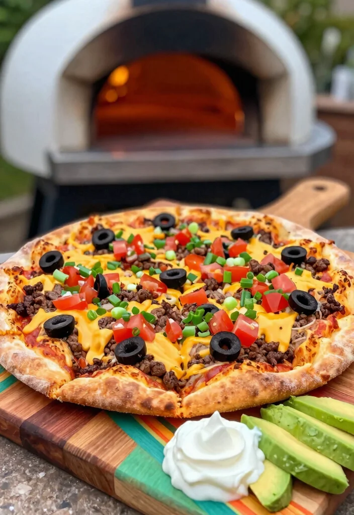 16 Outdoor Pizza Oven Recipes Perfect for Summer Cooking - 7. Taco Pizza 1