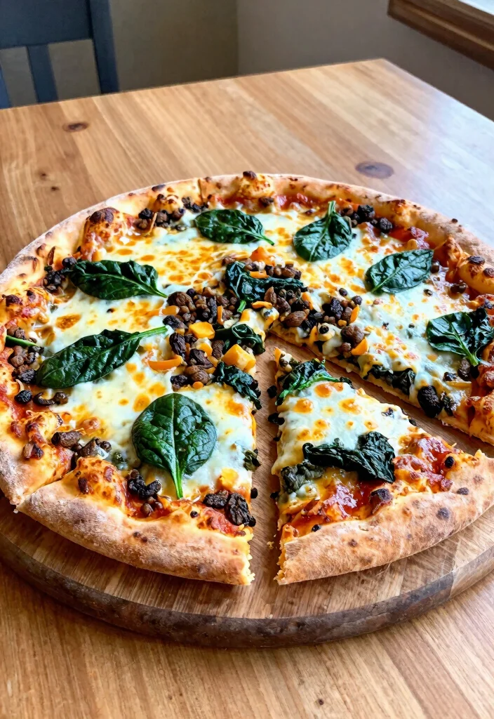 16 Stuffed Crust Pizza Recipes with Extra Cheesy Goodness - 13. Lentil and Spinach Stuffed Crust Pizza 1