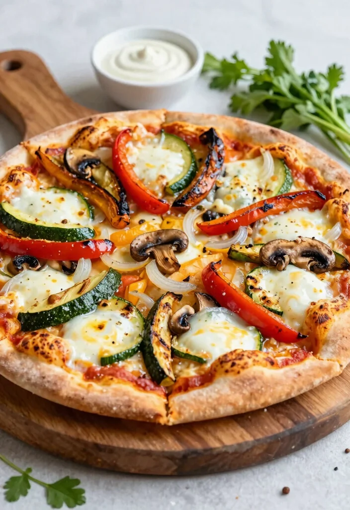 16 Stuffed Crust Pizza Recipes with Extra Cheesy Goodness - 3. Roasted Vegetable Stuffed Crust Pizza 1